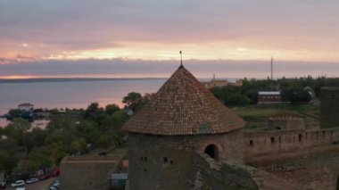 Belgorod-Dniester Sunrise, Ukrayna, eski kale havadan görünümü