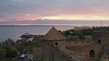 Belgorod-Dniester Sunrise, Ukrayna, eski kale havadan görünümü