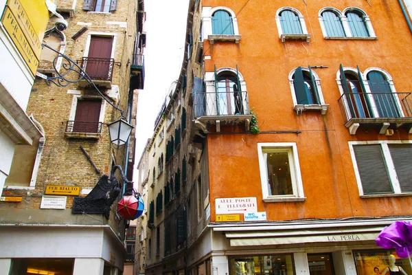 Typische Huizen Straten Van Venetië Italië — Stockfoto