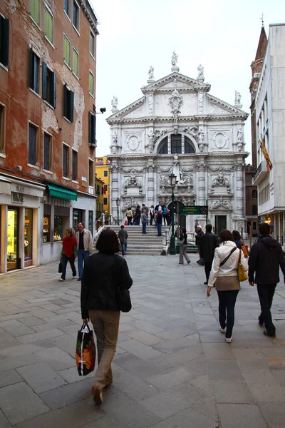 Barokke Kerk Een Rustig Deel Van Venetië Italië — Stockfoto
