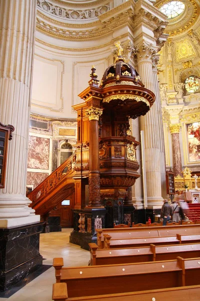 Crèche Bois Dans Cathédrale Berlin Allemagne — Photo