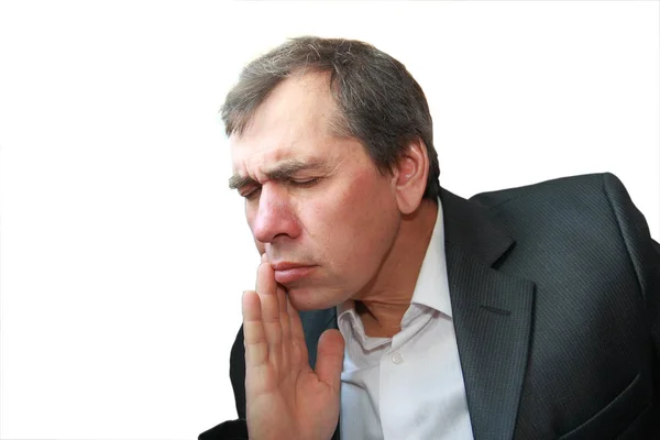 Zahnschmerzen Bei Einem Mann Mittleren Alters — Stockfoto