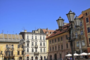 Eski Krakow tipik evler. Polonya