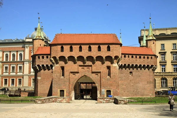 Αμυντικό Προπύργιο Μπαρμπάκαν Στην Κρακοβία Πολωνία — Φωτογραφία Αρχείου