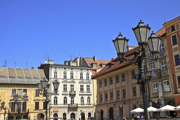 Des Maisons Typiques Vieille Cracovie Pologne — Photo