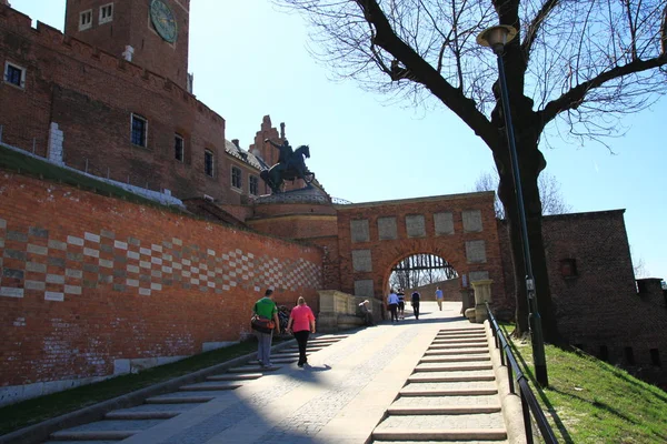 Puerta Principal Del Castillo Wawel Cracovia Polonia —  Fotos de Stock