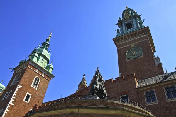 Část Průčelí Hradu Wawel Krakově Polsko — Stock fotografie