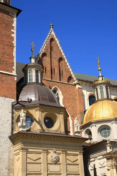 Deel Van Gevel Van Het Kasteel Wawel Krakau Polen — Stockfoto