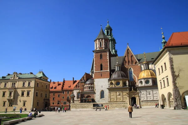 Deel Van Gevel Van Het Kasteel Wawel Krakau Polen — Stockfoto