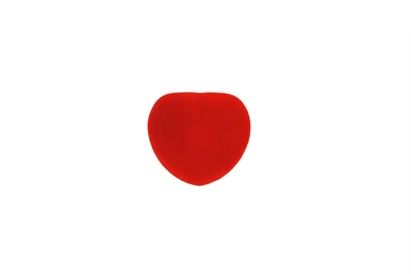Rood Hartvormige Doos Witte Achtergrond — Stockfoto