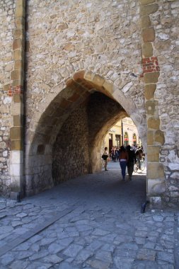 Krakow Florianska Kulesi giriş kemeri. Polonya