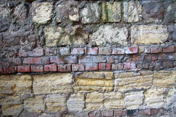 Wall Assembled Bricks Different Types — Stock Photo, Image