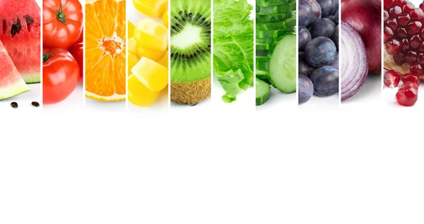 Misturado Frutas Legumes Coloridos Comida Fresca Madura Conceito Alimentar — Fotografia de Stock