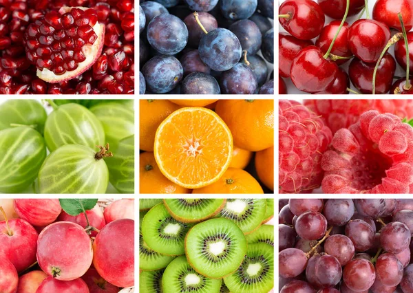 Achtergrond Van Vers Gemengd Fruit Gezonde Voeding Collectie Vruchten Textuur — Stockfoto