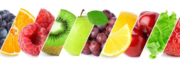 Collage Fresh Color Ripe Fruits — Stock Photo, Image