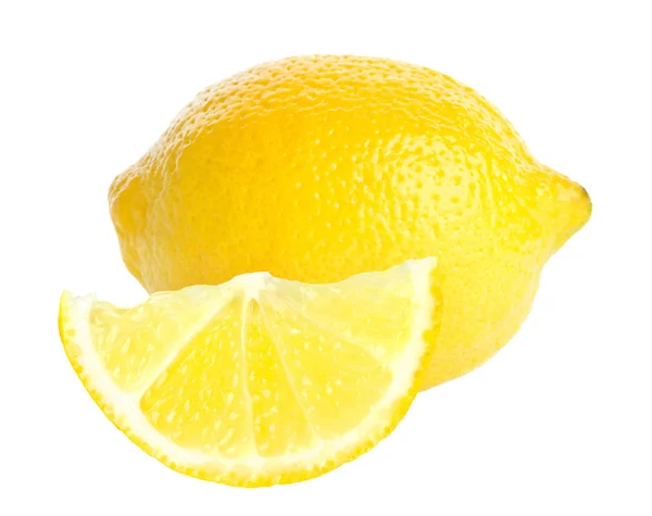 Limone Isolato Fondo Bianco — Foto Stock