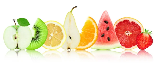 Vers Gemengd Fruit Segmenten Concept — Stockfoto