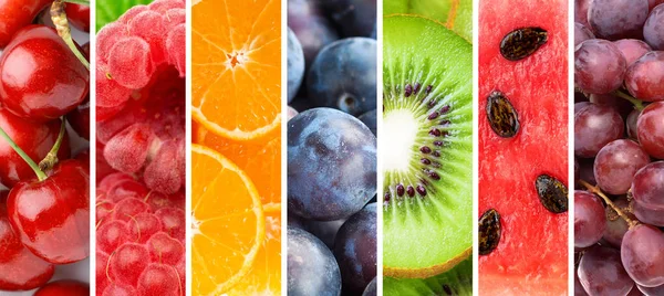 Fondo Frutas Frescas Mezcladas Alimento Saludable —  Fotos de Stock