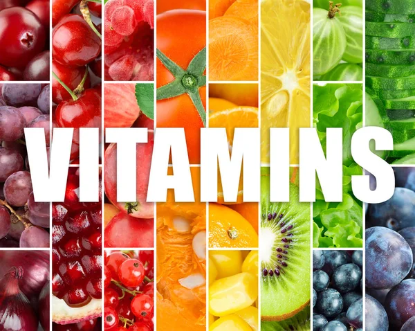 Background Fresh Fruits Vegetables Vitamins — Stock Photo, Image