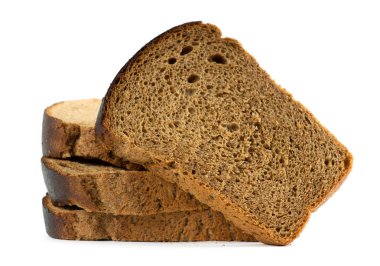 Beyaz arka plan üzerinde ekmek dilimleri. Portre