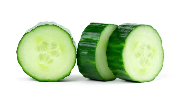 Fresh Cucumber Slices White Background — Stock Photo, Image