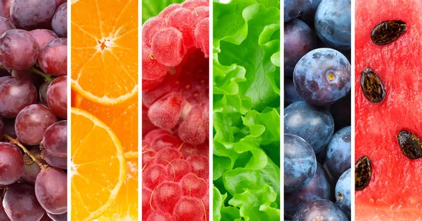 신선한 과일과 채소의 배경입니다 — 스톡 사진