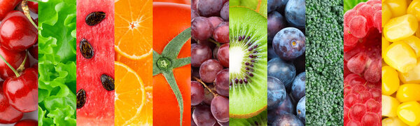 Background of fresh ripe color fruits. Food background