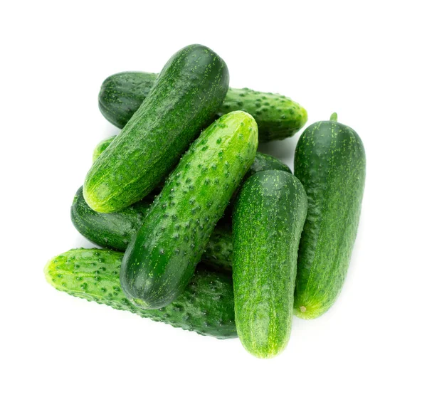 Fresh Cucumbers White Background Top View — Stock Photo, Image