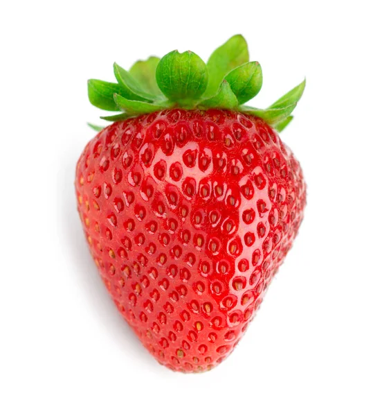 Fresh Strawberry Fruit White Background Fresh Ripe Berry Closeup Top — Stock Photo, Image