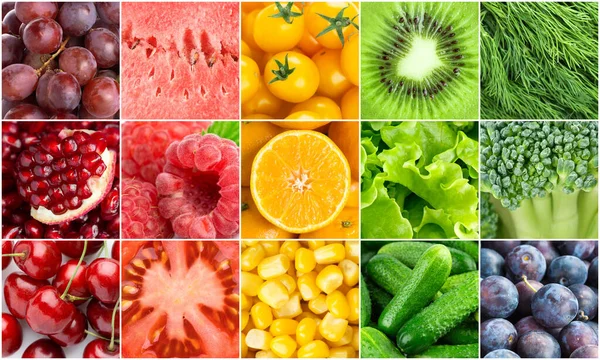 Contexte Des Fruits Légumes Des Vitamines Produits Frais — Photo