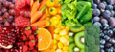 Meyve ve sebze. Taze yiyeceğin arka planı