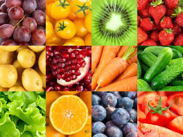 水果和蔬菜的背景 新鲜食品 — 图库照片