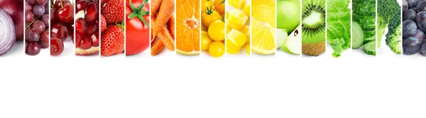 Gyümölcsök Zöldségek Friss Színes Élelmiszer — Stock Fotó