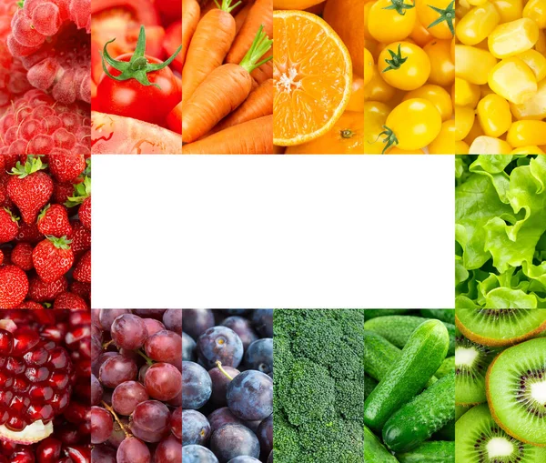 Frame Color Fruits Vegetables Fresh Ripe Food — Stock Photo, Image