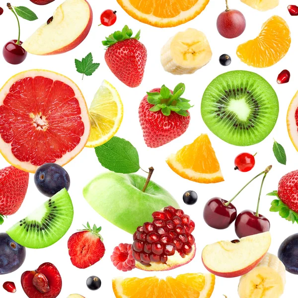 Frutas Sem Costura Padrão Fundo Das Frutas — Fotografia de Stock