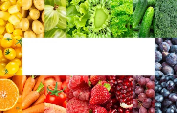 Cadre Fruits Légumes Couleur Aliments Frais Mûrs — Photo