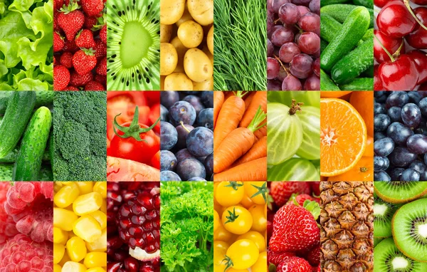 Fruits Vegetables Background Fresh Food — Stock Photo, Image