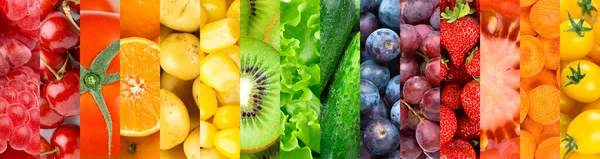 Hintergrund Von Obst Gemüse Und Beeren Frische Lebensmittel — Stockfoto