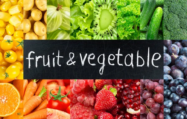 水果和蔬菜的背景 新鲜食品 — 图库照片