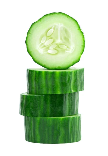 Cucumber Slice White Background — Stock Photo, Image