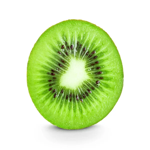 Tranche Kiwi Sur Fond Blanc Fruits Frais Mûrs Gros Plan — Photo