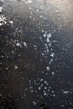 Tuhaf bir biçimde suda donmuş hava kabarcıkları .