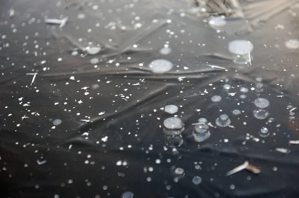 Bolle Aria Congelate Acqua Una Forma Bizzarra — Foto Stock