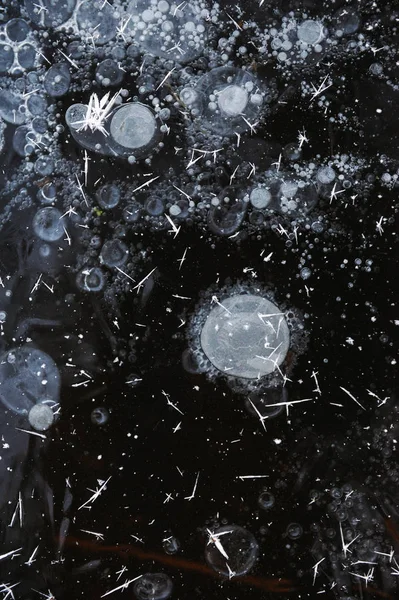 Air Bubbles Frozen Water Bizarre Form — Stock Photo, Image