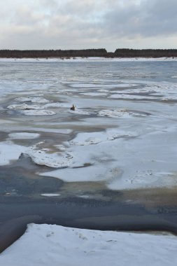 Dondurma'nın geç Kasım ayında Vychegda nehrinde.