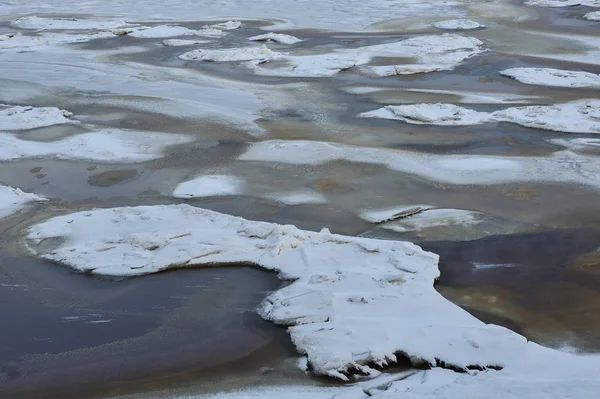 Freezing River Vychegda Late November — Stock Photo, Image