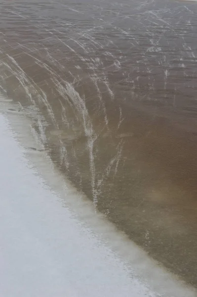 Замерзание Реке Вычегда Конце Ноября — стоковое фото