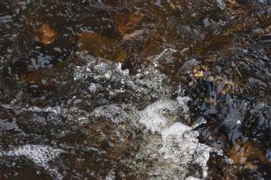 Azgın bir akışı hızlı bir dere içinde su.