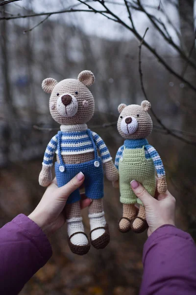 Amigurumi toy. Teddybear. — Stock Photo, Image