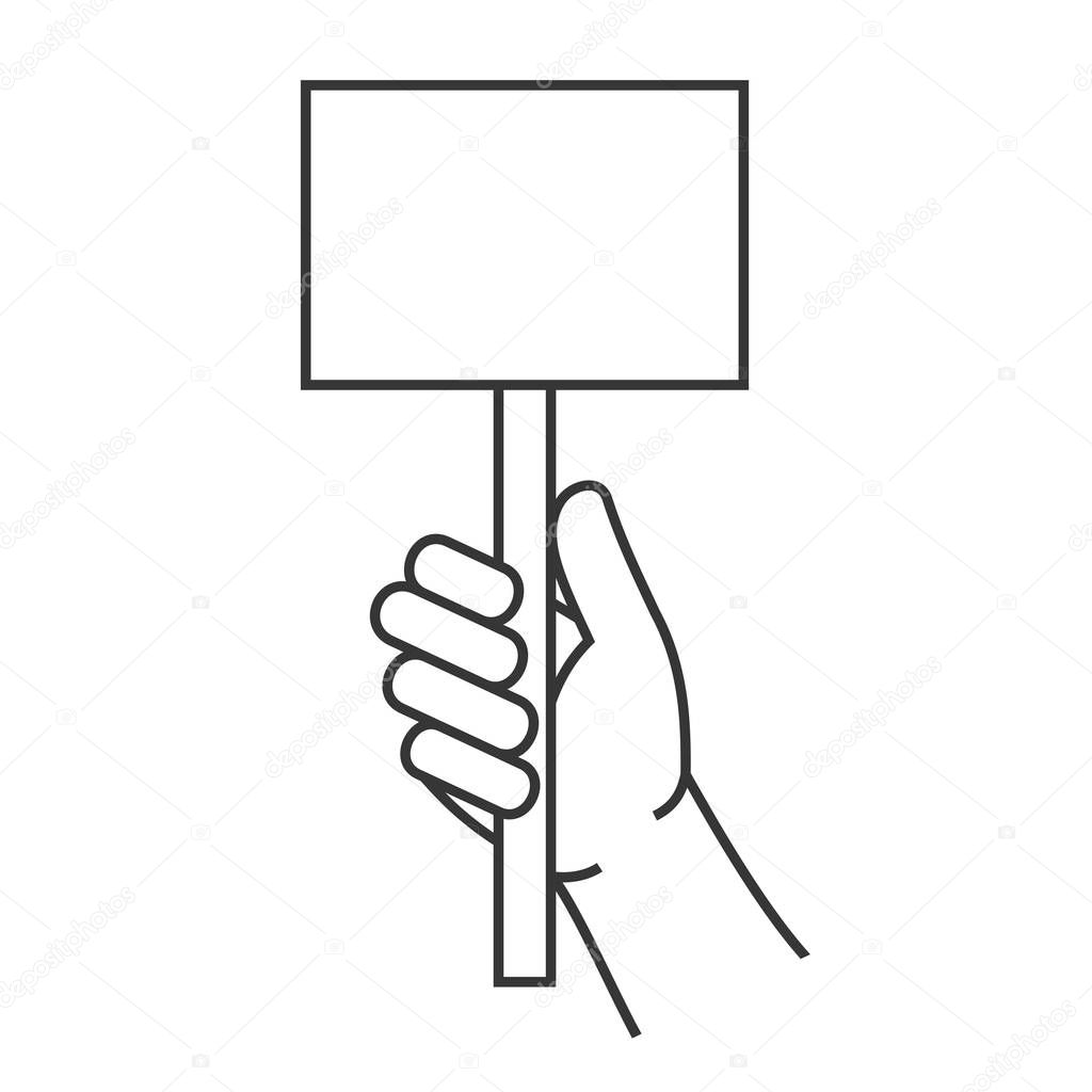 Hand Holding Blank Score Card Sign. Vector